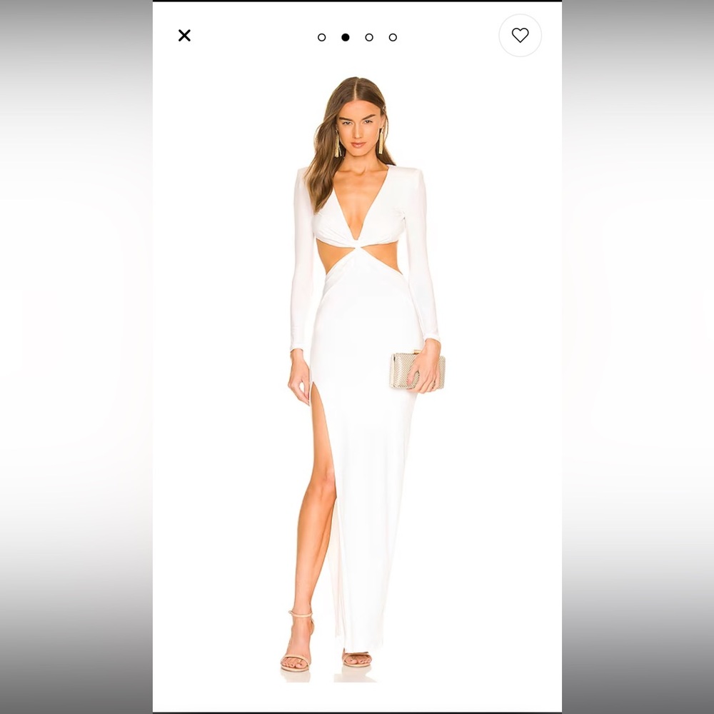 Nookie Jewel gown in white. Elegant and sexy cut out white dress!